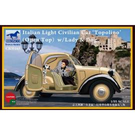 ITALIAN LIGHT CIVILIAN CAR OPEN TOP WIHT LADY AND DOG 