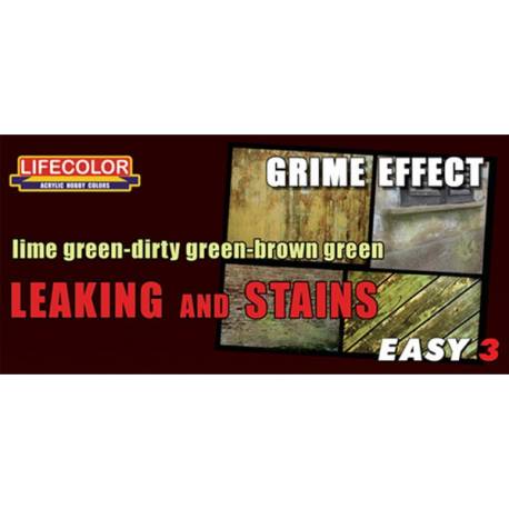 Leaking and stains lime-dirty-brown green 