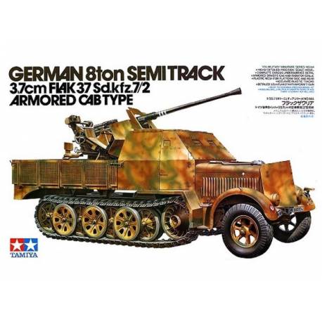 German 8ton Semi Track 3.7 cm FLAK 37 Sd.Kfz.7/2 Armored cab type 