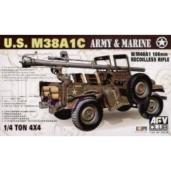 US M38A1C 4x4 1/4-Ton Military Jeep with M40A1 106mm Recoiless Rifle