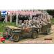 British Airborne Troops Riding in 1/4 ton Truck and Trailer 