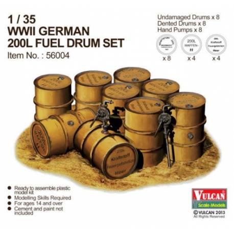 German WWII 200L Fuel Drum Set 