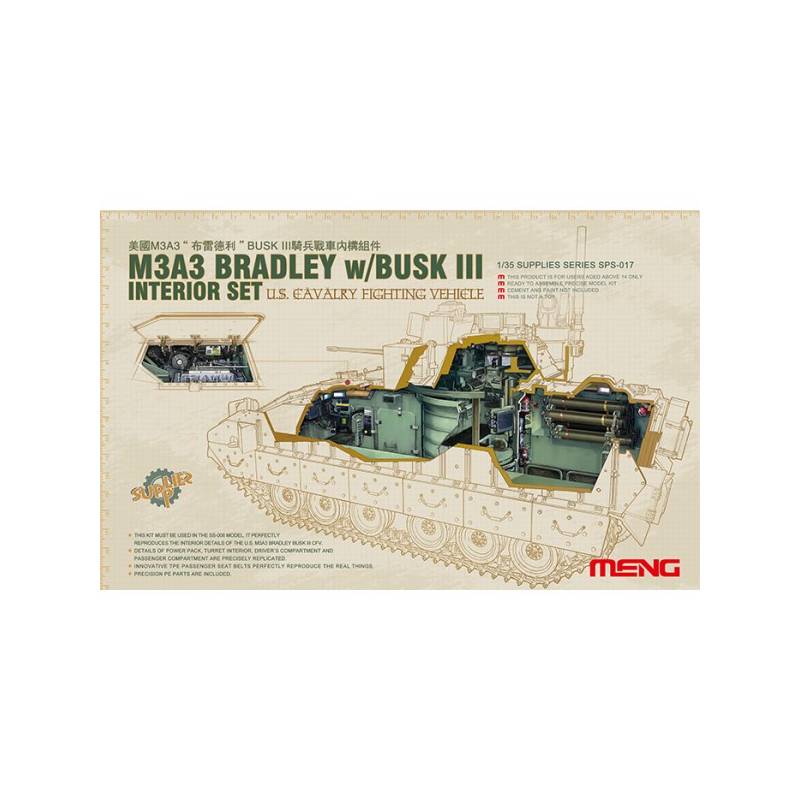 Us Cavalry Fighting Vehicle M3a3 Bradley Wbusk Iii Interior Set Meng