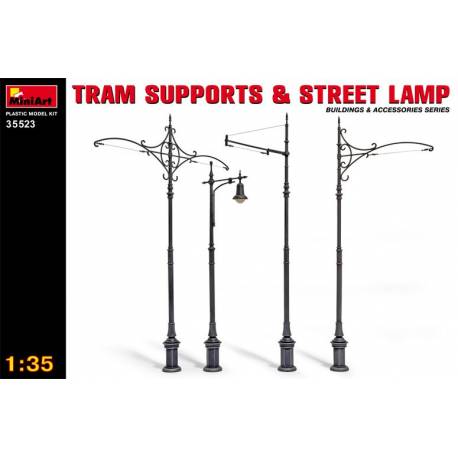 Maquette diorama TRAM SUPPORTS & STREET LAMP|1:35|miniart|35523