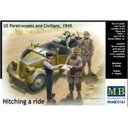 Hitching a ride, US Paratroopers and Civilians 1945 