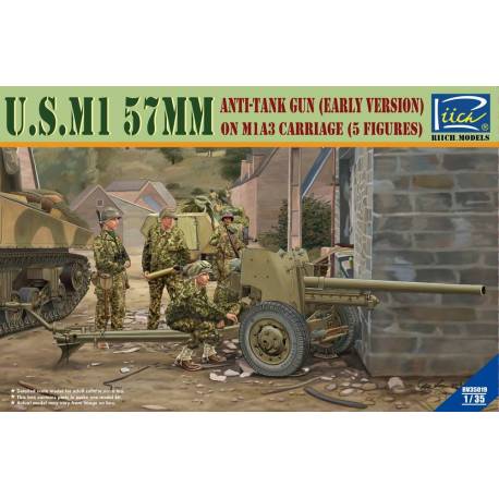 U.S. M1 57mm Anti-Tank Gun (Early Version) on M1A3 Carriage (5 Figures) 