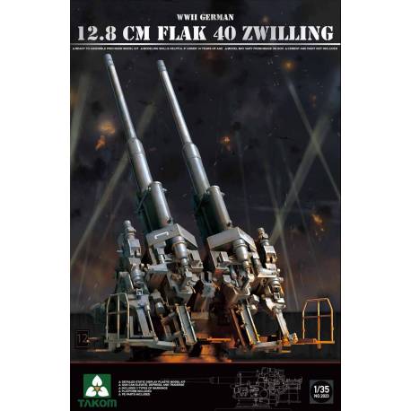 Maquette canon WWII GERMAN 12.8 CM FLAK 40 ZWILLING|TAKOM|2023|1:35