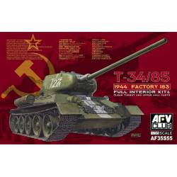 T34/ 85 MODEL 1944,FACTORY No.183 (CLEAR TURRET AND UPPER HULL,FULL INTERIOR KIT)