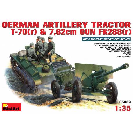 GERMAN ARTILLERY TRACTOR T-70(r) AND 7,62cm FK 288(r) w/CREW