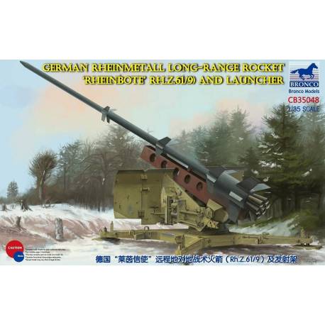 German Rheinmetall Long-Range Rocket Rheinbote Rh.Z.61/9 and launcher