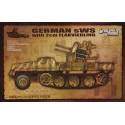 SEMI CHENILLE LOURD ALLEMAND sWS avec CANON ANTI AERIEN 2cm FLAKVIERLING 1944/1945 