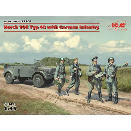 Horch 108 Typ 40 with German Infantry