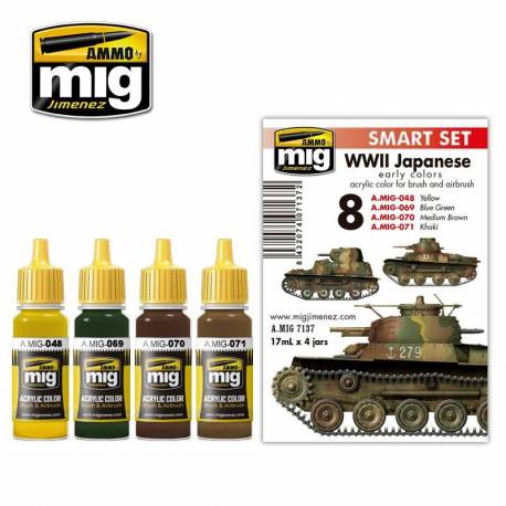 WW II JAPANESE AFV EARLY COLORS SET 