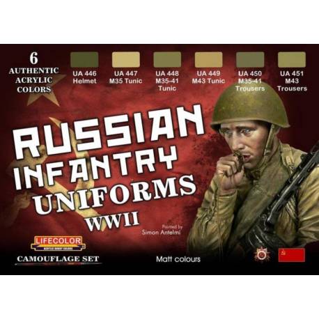 Russian Infantry Uniforms WWII 6x 22ml