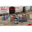 MILK CANS WITH SMALL CART