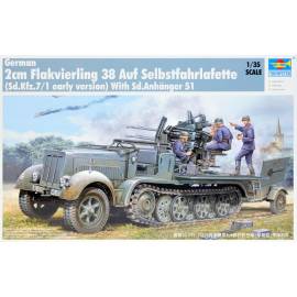 2 cm FLAKVIERLING 38 Auf Selbstfahrlafette (Sd.Kfz. 7/1 early version) with Sd.Anhänger 51