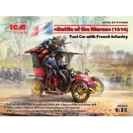 BATTLE OF THE MARNE (1914) TAXI CAR WITH FRENCH INFANTRY