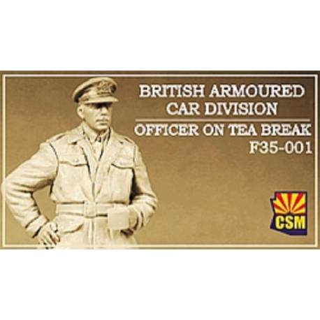 British Armoured Car Division Officer on Tea Break