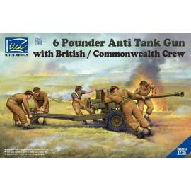 6 Pounder Anti Tank Gun with British Commonwealth Crew