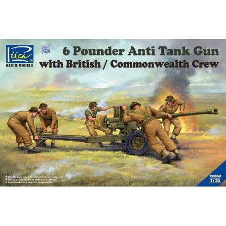 6 Pounder Anti Tank Gun with British Commonwealth Crew