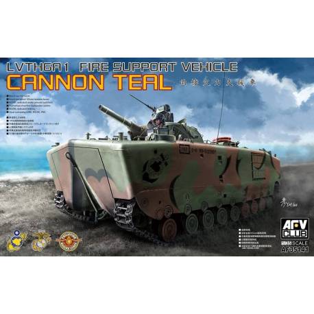 Maquette LVTH-6 105 mm howitzer fire support vehicle CANNON TEAL|AFV CLUB|35141|1:35