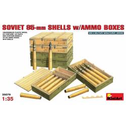 SOVIET 85-mm SHELLS w/AMMO BOXES