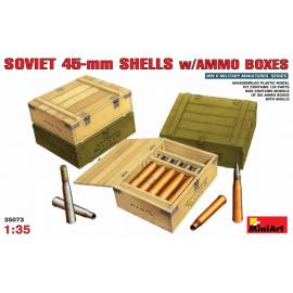 SOVIET 45-mm SHELLS w/AMMO BOXES