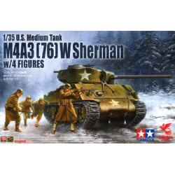 U.S. Medium Tank M4A3 (76) W Sherman w/4 Figures