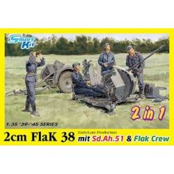 2cm FlaK 38 Early/Late Production mit Sd.Ah.51 and Flak Crew (2 in 1)