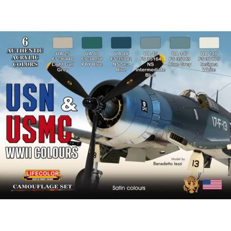 Peinture USN & USMC WWII Set 6X22 ml|LIFECOLOR|LCCS46