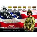 WWII US ARMY UNIFORMS COLOURS SET-1 6x 22ml acrylic colours