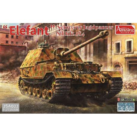 Maquette char Sd.Kfz.184 Schwerer Jagdpanzer 'ELEFANT' Full interior|Amusing Hobby|35A033|1:35