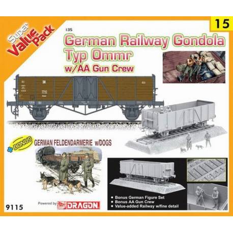 German Railway Gondola Typ Ommr w/AA gun crew 