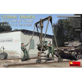 GERMAN TANKMEN WITH GANTRY CRANE & MAYBACH HL 120 ENGINE