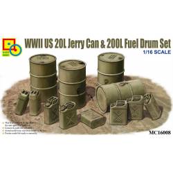 WWII US 20L Jerry Can & 200L Fuel Drum Set