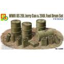 WWII US 20L Jerry Can & 200L Fuel Drum Set