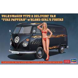 Volkswagen Type 2 Delivery Van "Fire Pattern" w/Blond Girl's Figure