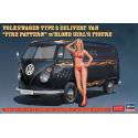 Volkswagen Type 2 Delivery Van "Fire Pattern" w/Blond Girl's Figure