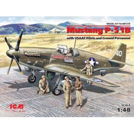Mustang P-51B with USAAF Pilots and Ground Personnel