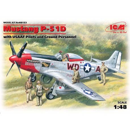 Mustang P-51D with USAAF Pilots and Ground Personnel