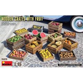 Maquette diorama CAISSES EN BOIS AVEC FRUITS|WOODEN CRATES WITH FRUIT|1:35|MiniArt|35628