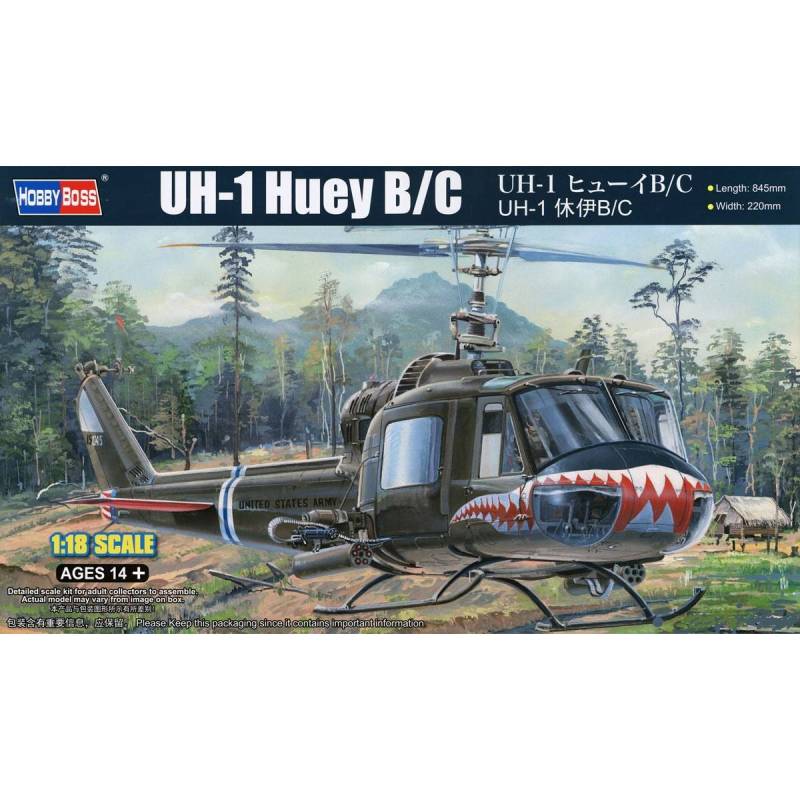 UH-1 Huey B/C HOBBY BOSS 81807 1/18ème Maquette Char Promo