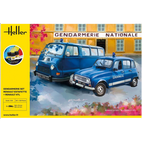 Gendarmerie Set Renault Estafette + Renault 4TL