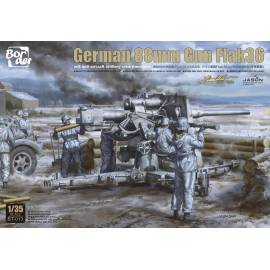 German 88mm Gun Flak36 w/6 anti-aircraft artillery crew members