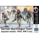 German Machine Gun Team. Autumn-Winter 1944. WWII era.