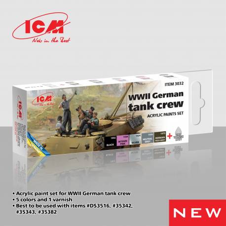 Acrylic paint set for WWII German tank crew