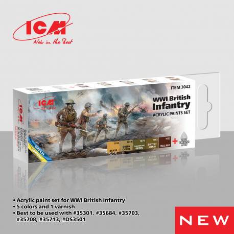 Acrylic paints set for WWI British Infantry