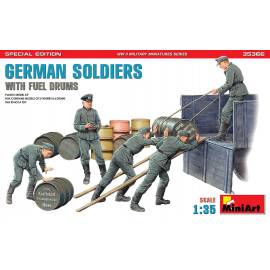 GERMAN SOLDIERS WITH FUEL DRUMS. SPECIAL EDITION