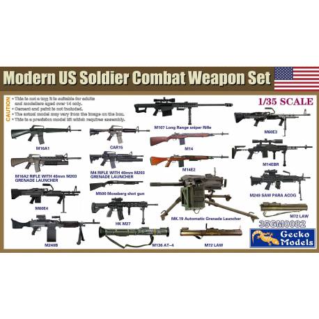 Modern US Soldier Combat Weapon Set