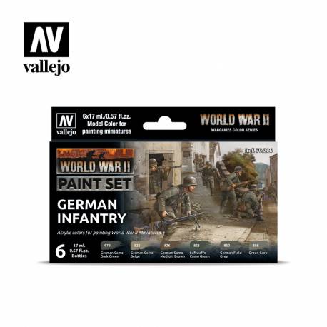 SET DE PEINTURE WWII INFANTERIE ALLEMANDE VALLEJO|6X17ml|70206